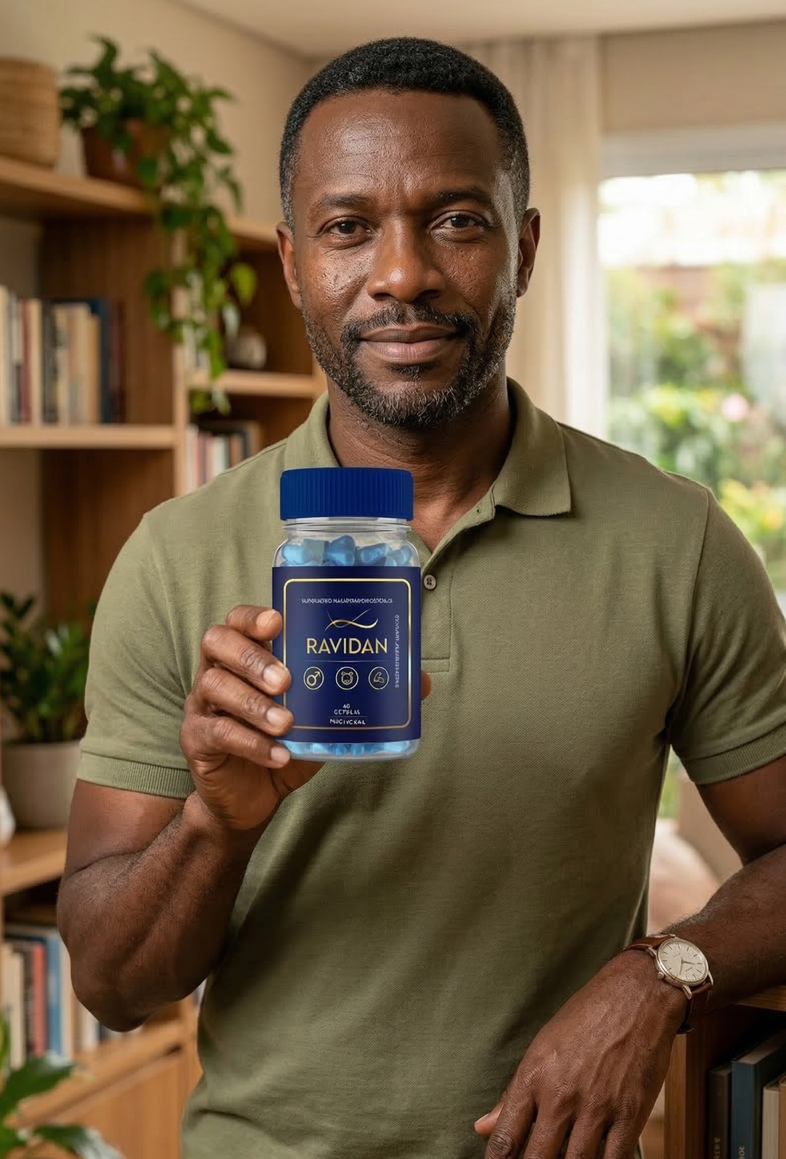 Roberto segurando o produto